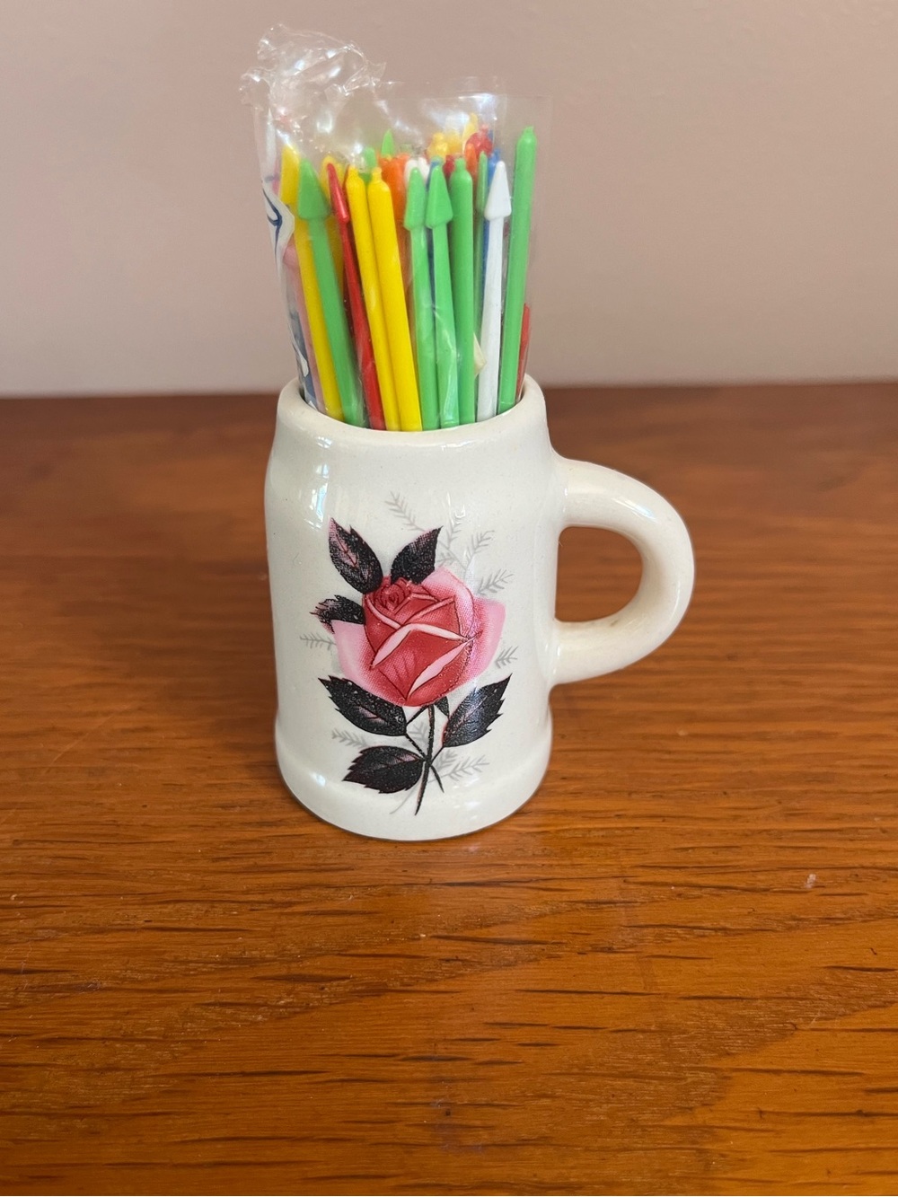 Vintage Ceramic Floral Toothpick Holder